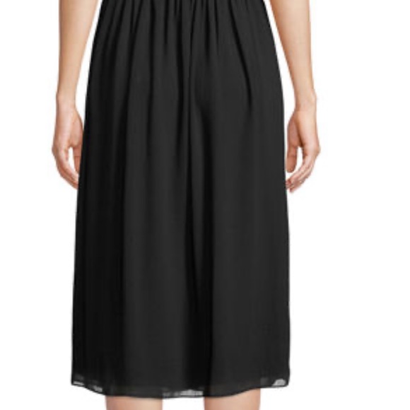 Max Studio Black Sleeveless Ruffle Deep V-Neck Midi Dress size XS - Picture 7 of 12